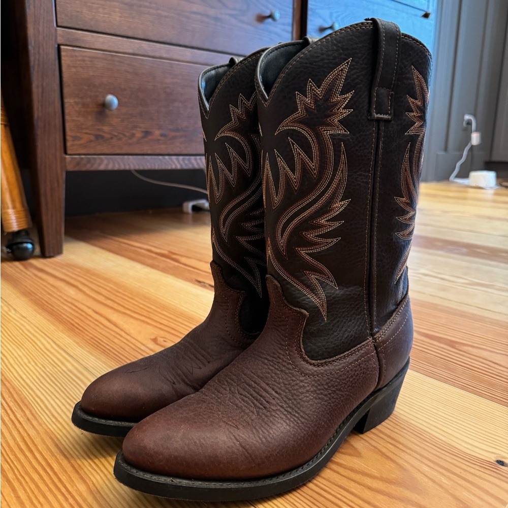 Laredo man made leather cowboy boots for men